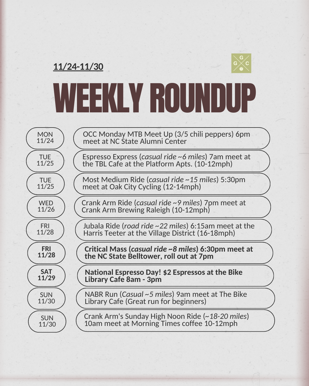 Weekly Roundup: November 24-30